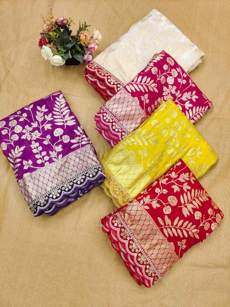 PURE CREPE KHADI SILK PATTU ZARI WEAVING SAREE 
