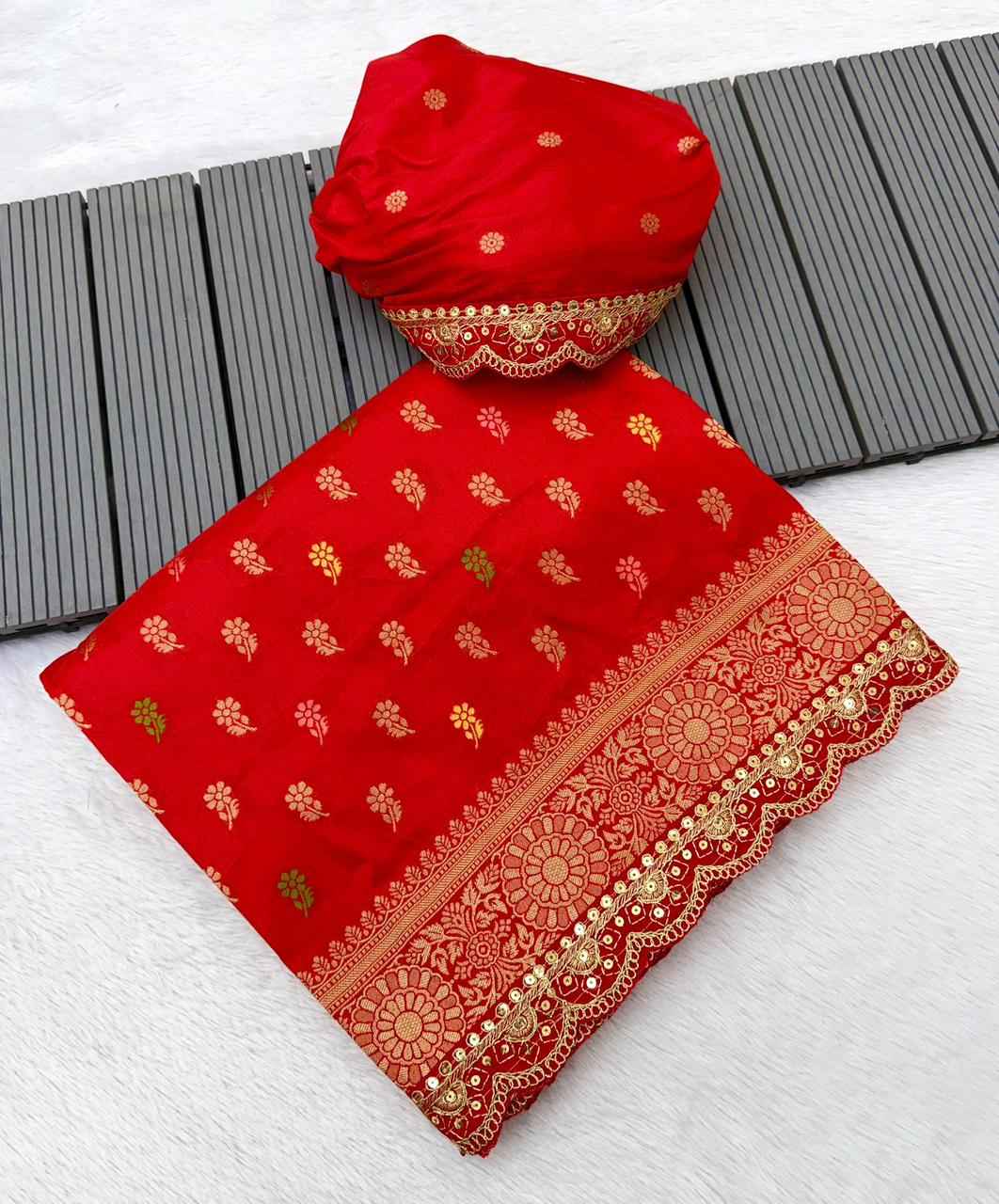 PURE KHADDI GEORGETTE DOLLA SILK KANCHI BORDER SAREE AT WHOLESALE PRICE