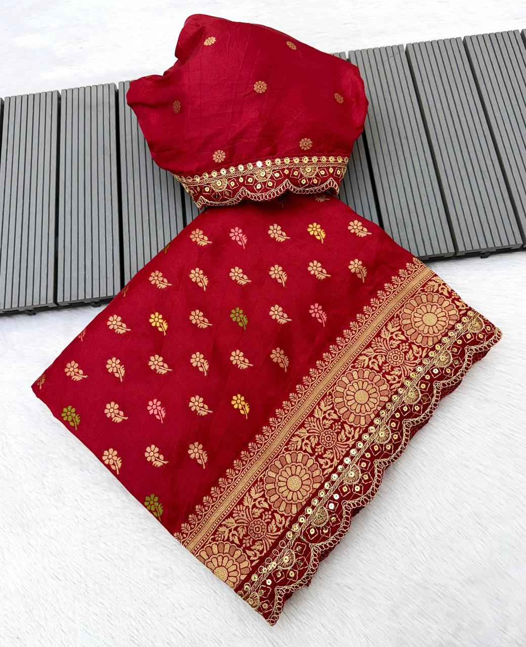 PURE KHADDI GEORGETTE DOLLA SILK KANCHI BORDER SAREE AT WHOLESALE PRICE