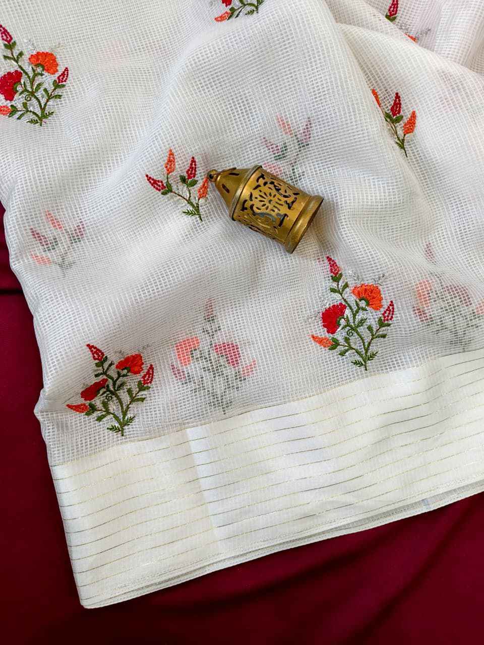 PURE KOTA FLOWER EMBROIDORY WORK SAREE 