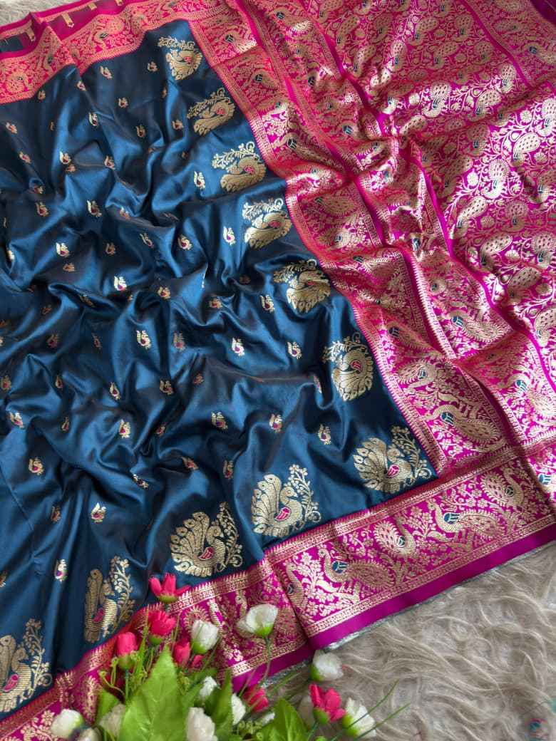 PURE PESHWAI BOMKAI PAITHANI SILK PEACOCK ZARI MOTIFS SAREE AT WHOLESALE PRICE