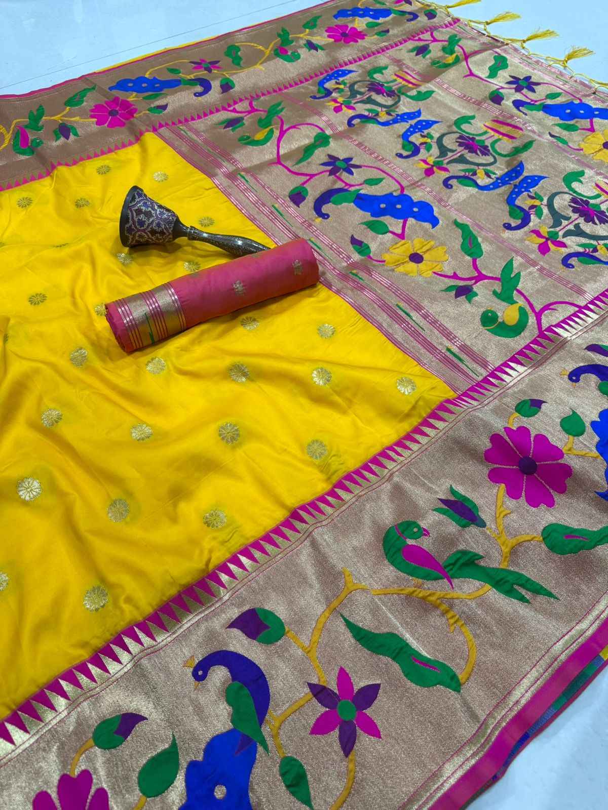 PURE SOFT KANCHIVRAM PETHANI SILK ZARI WEAVING SAREE 