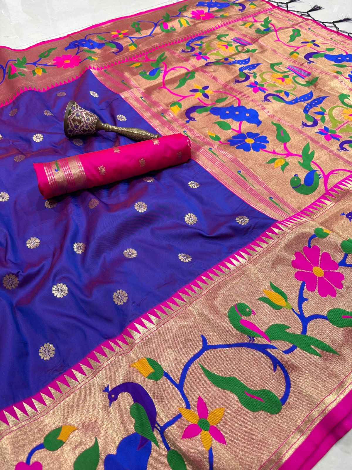 PURE SOFT KANCHIVRAM PETHANI SILK ZARI WEAVING SAREE 