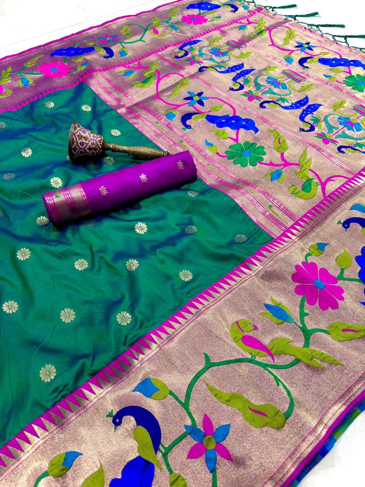PURE SOFT KANCHIVRAM PETHANI SILK ZARI WEAVING SAREE 