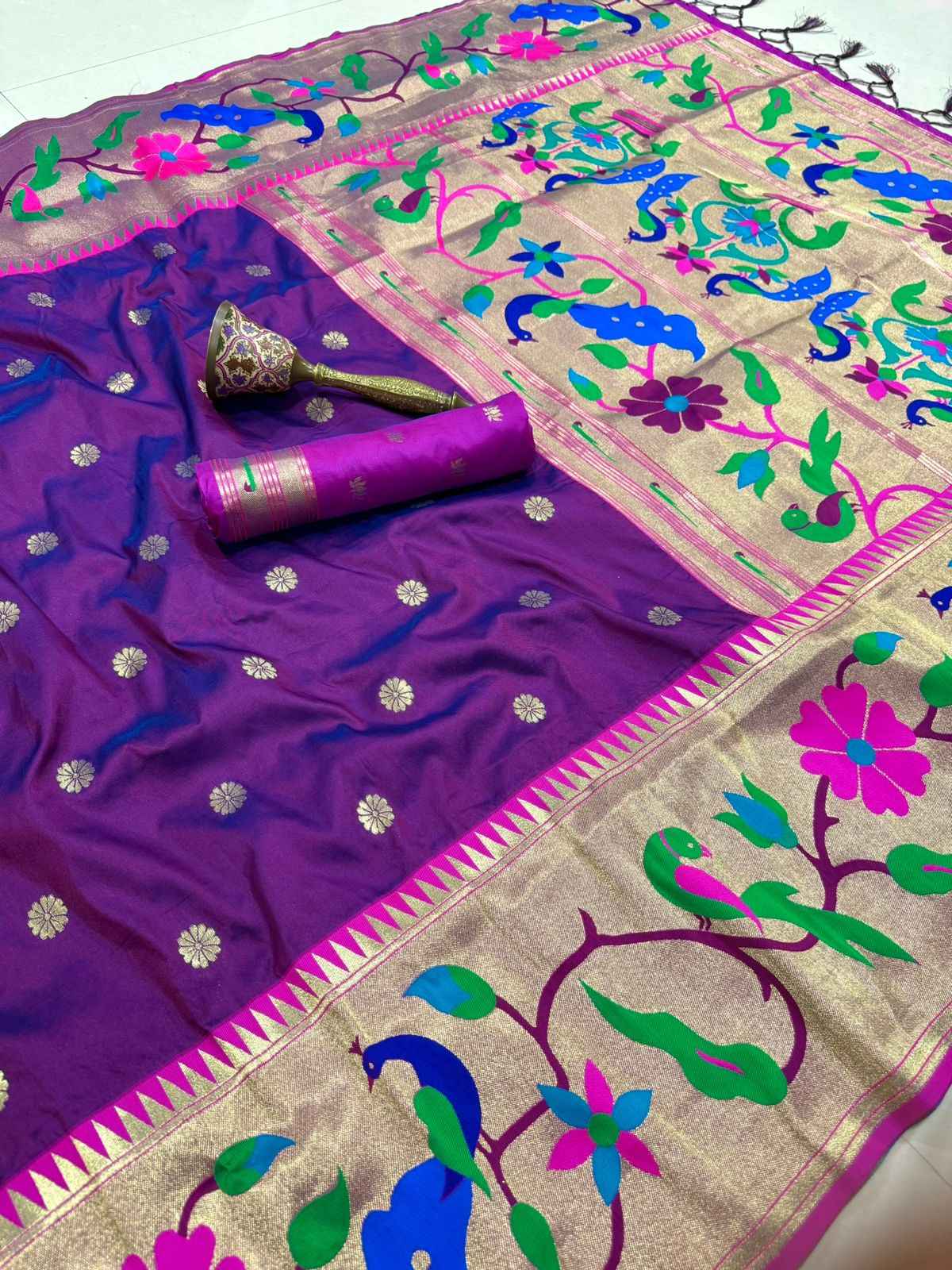 PURE SOFT KANCHIVRAM PETHANI SILK ZARI WEAVING SAREE 