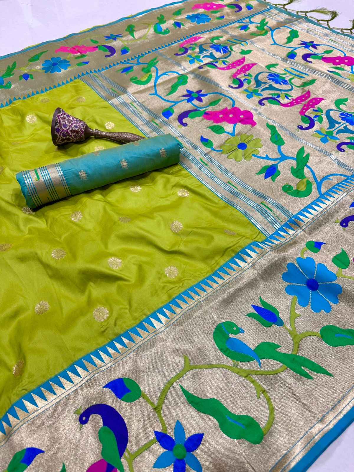 PURE SOFT KANCHIVRAM PETHANI SILK ZARI WEAVING SAREE 