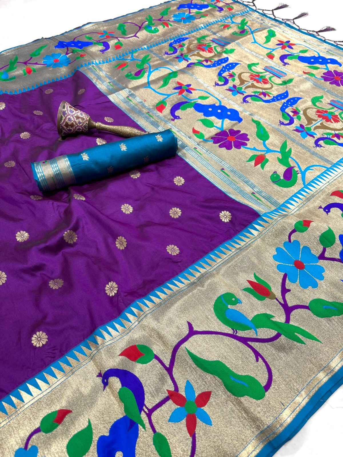 PURE SOFT KANCHIVRAM PETHANI SILK ZARI WEAVING SAREE 