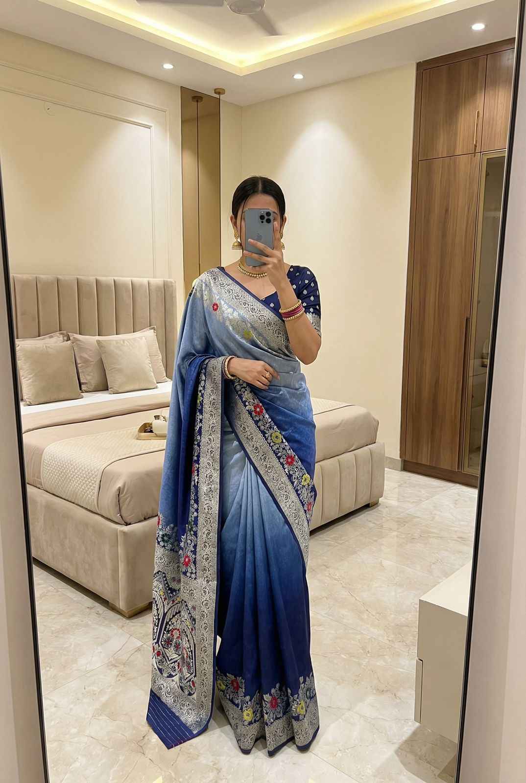 PURE VISCOSE DOLLA SILK SELF MEENAKARI ZARI WEAVING SAREE 