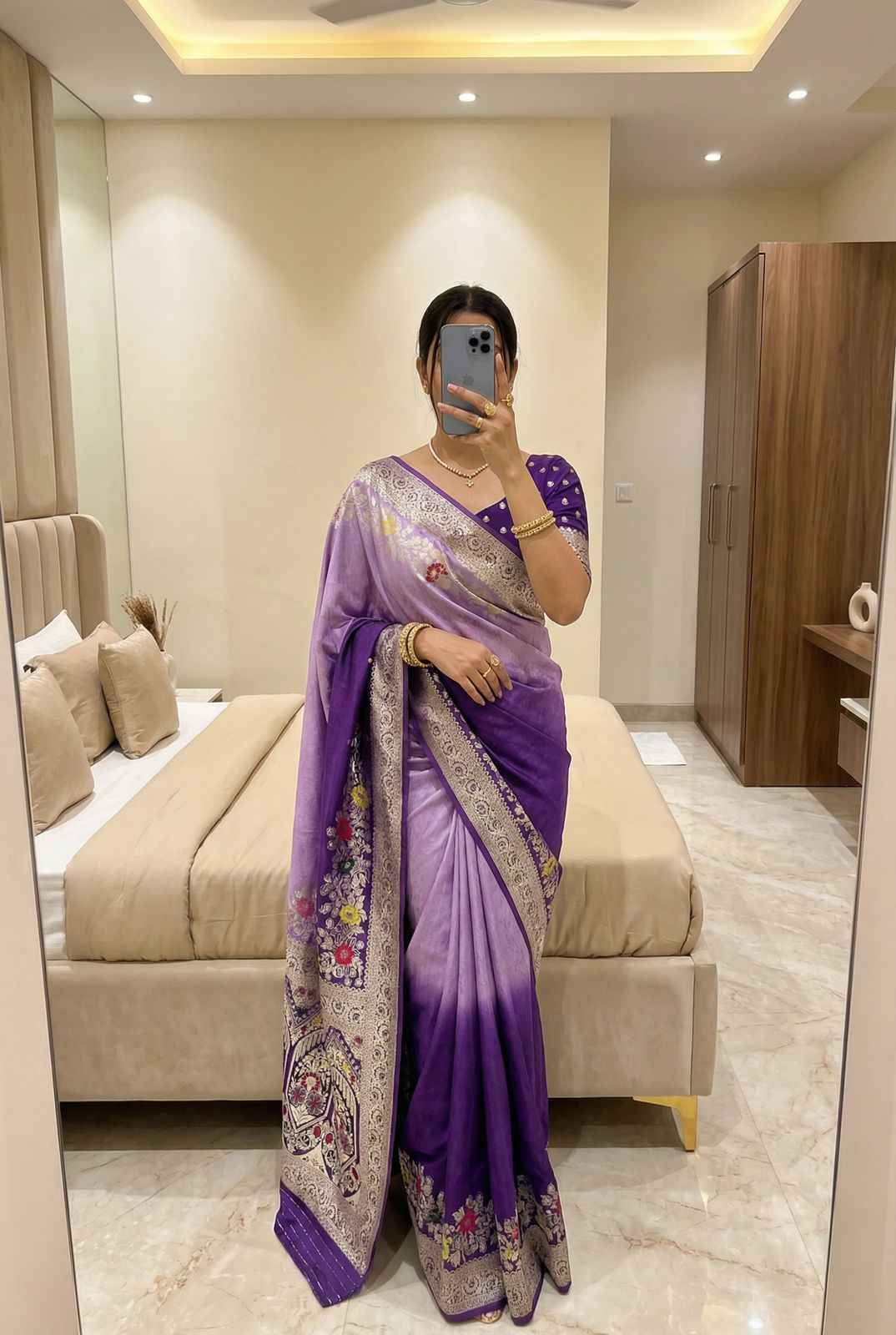 PURE VISCOSE DOLLA SILK SELF MEENAKARI ZARI WEAVING SAREE 