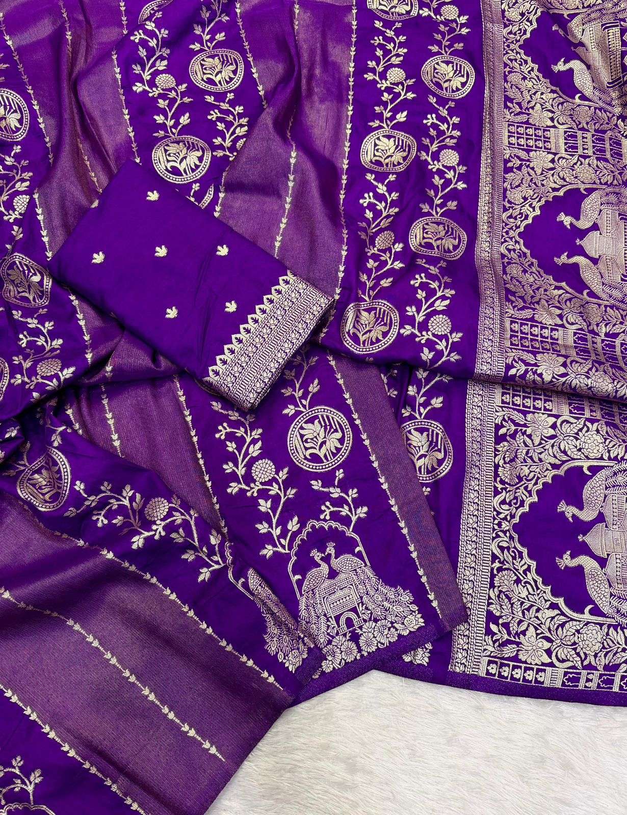 RICH CREPE KHADI COTTAN SILK JARI WOVEN SAREE 