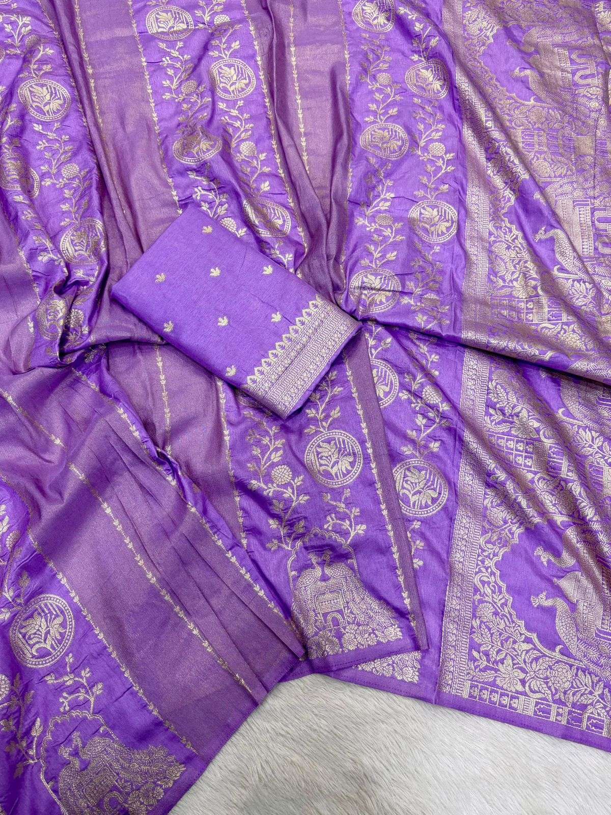 RICH CREPE KHADI COTTAN SILK JARI WOVEN SAREE 