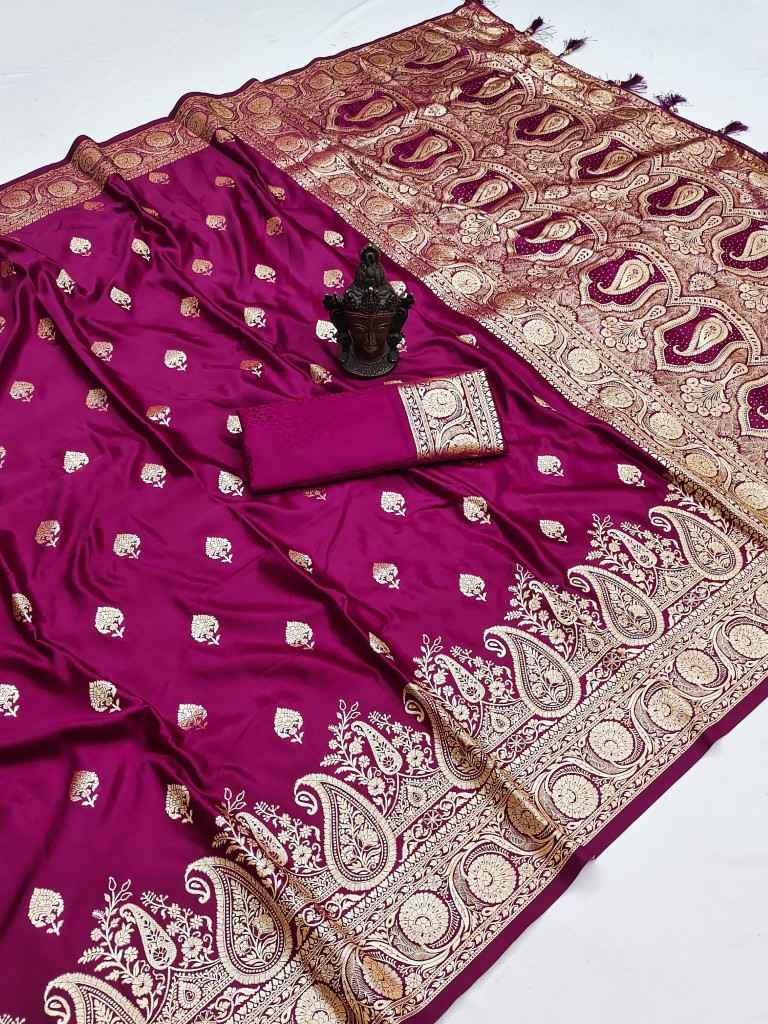 SOFT AND PURE BANARASI MASHRU SATIN SILK SAREE