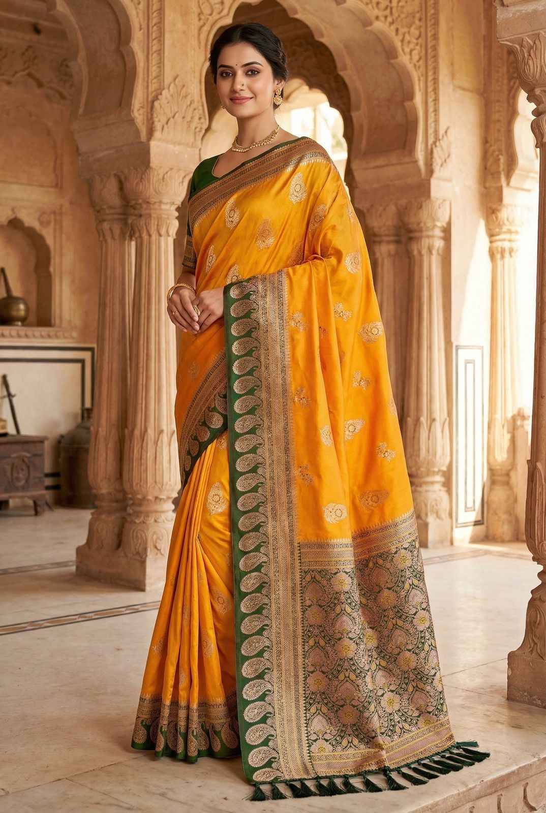 SOFT BANARASI SILK PAITHANI STYLE ZARI WEAVING SAREE