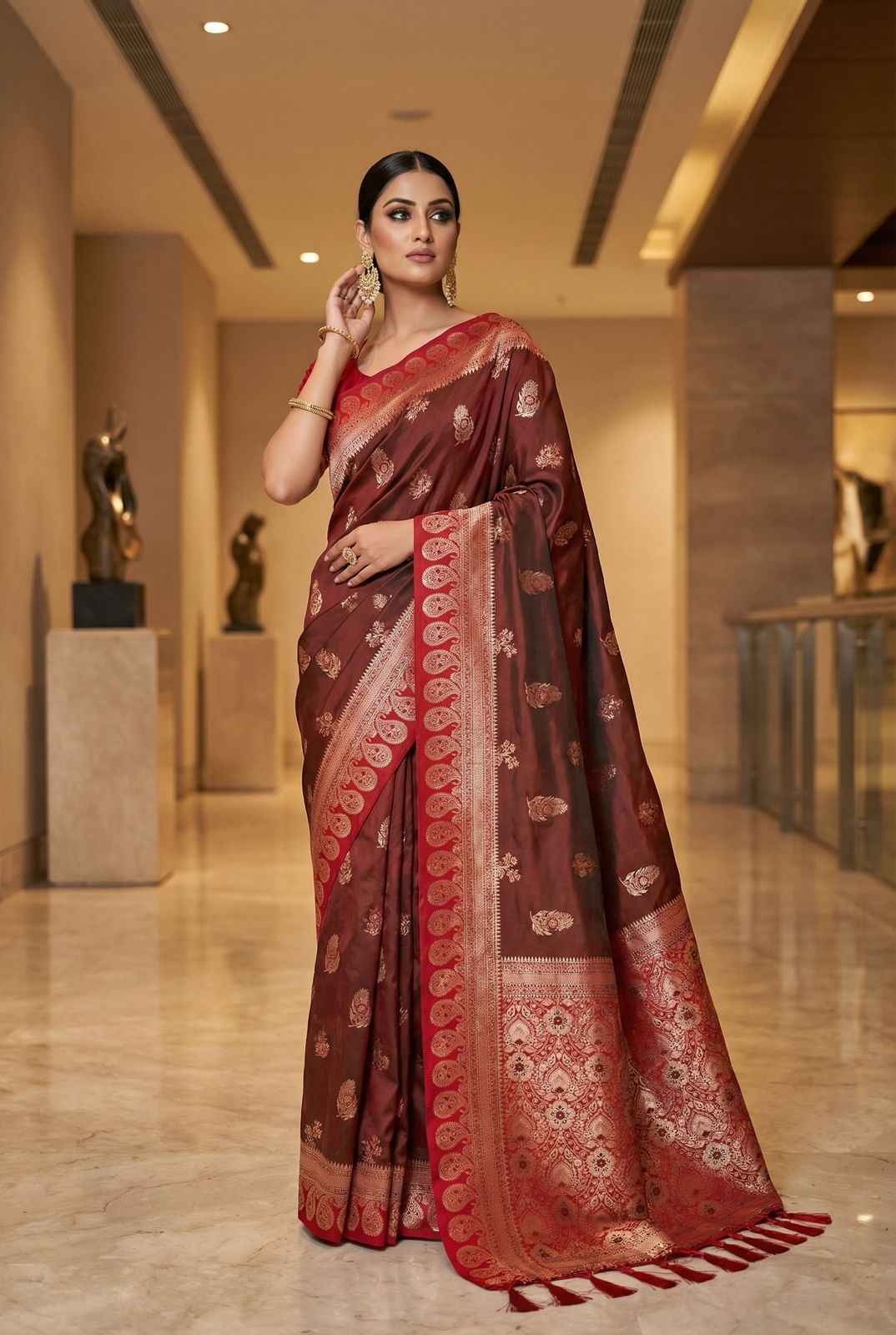 SOFT BANARASI SILK PAITHANI STYLE ZARI WEAVING SAREE