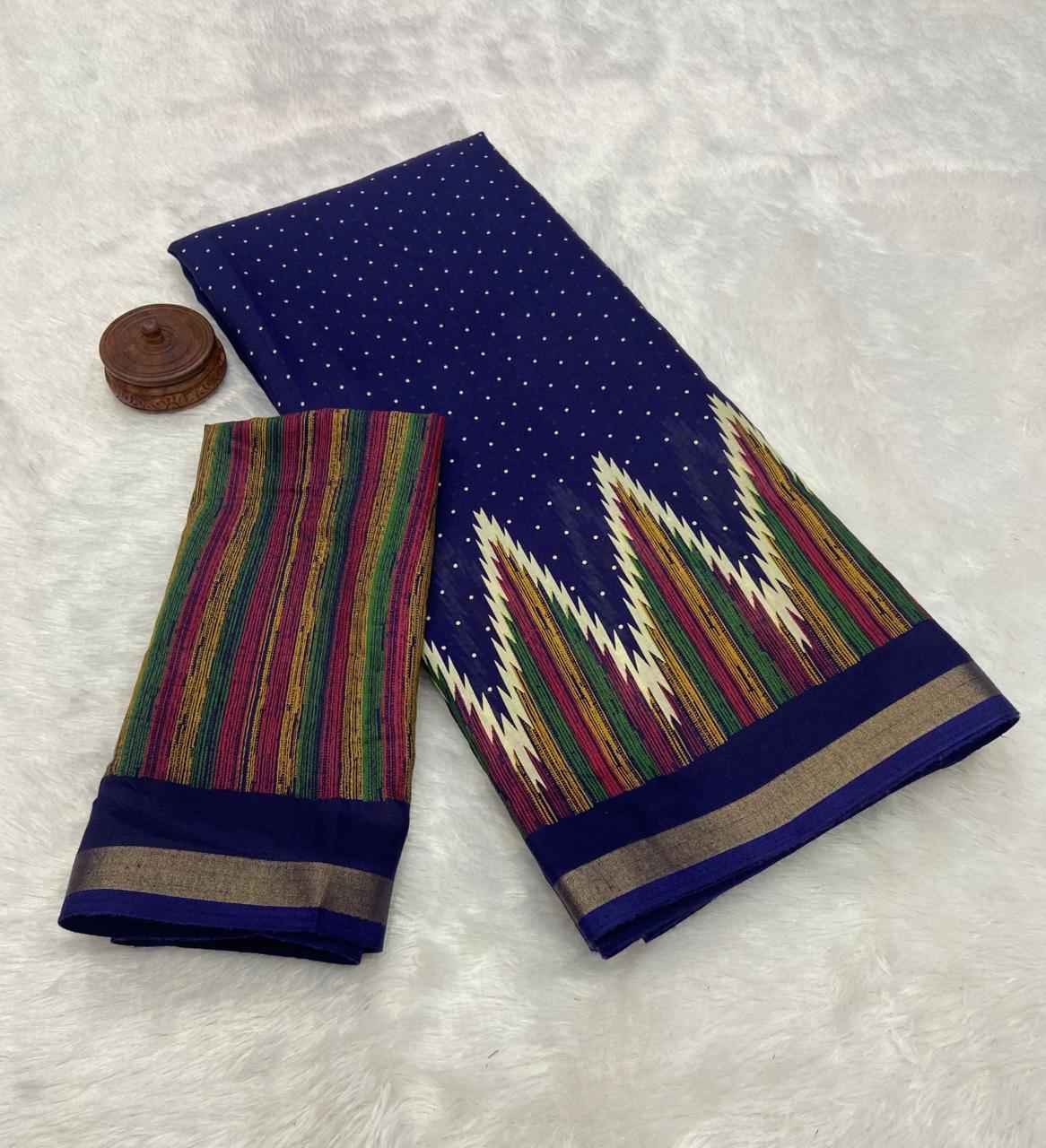 SOFT MUL MUL COTTON WITH ZARI WEAVING BORDER SAREE 1