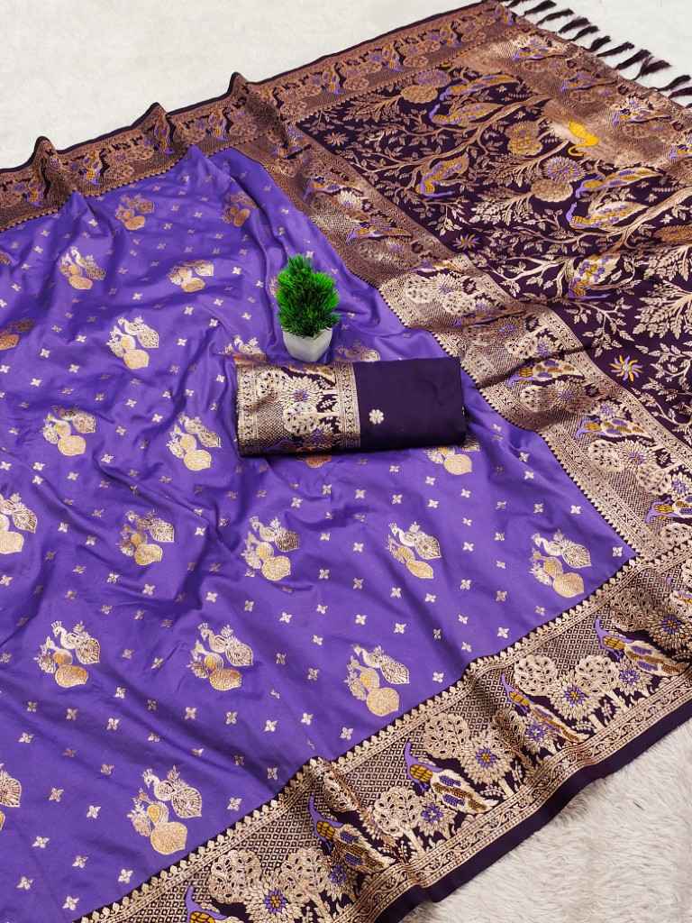 SOFT PAITHANI SILK MEENAKARI ZARI WEAVING SAREE 