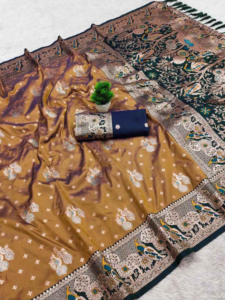 SOFT PAITHANI SILK MEENAKARI ZARI WEAVING SAREE 