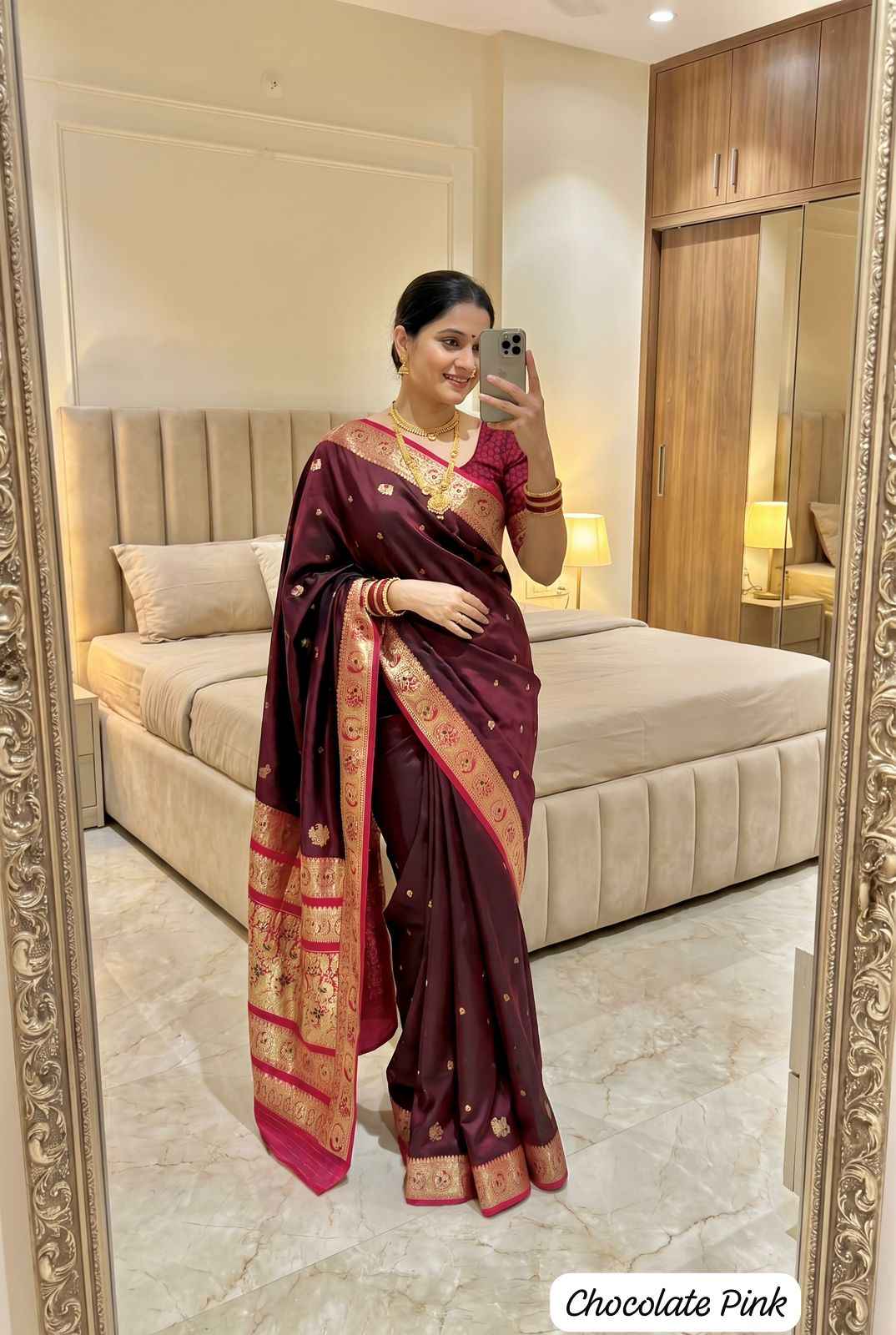 SOFT PREMIUM PURE SATIN SILK PESHWAI PAITHANI SAREE