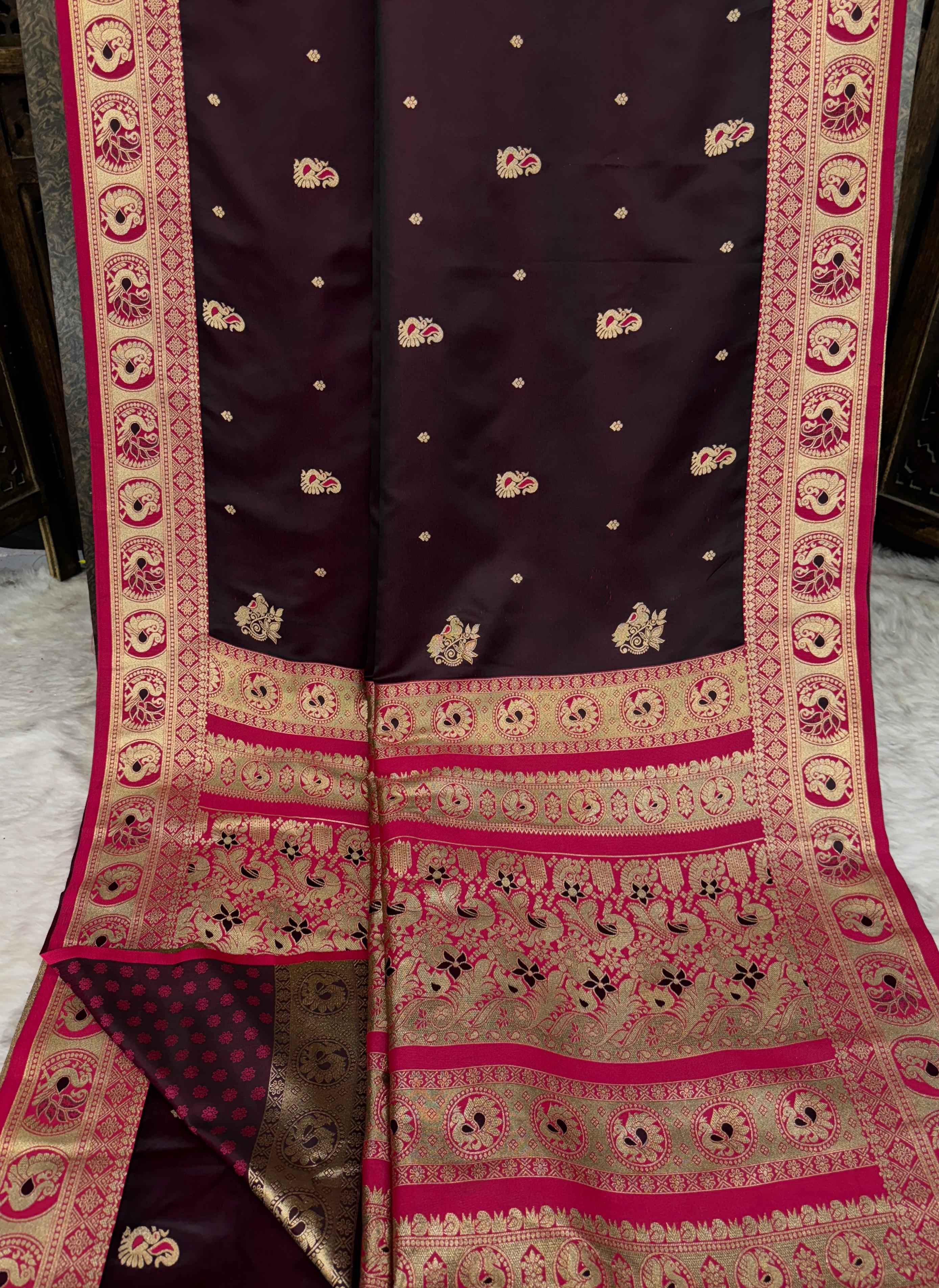 SOFT PREMIUM PURE SATIN SILK PESHWAI PAITHANI SAREE