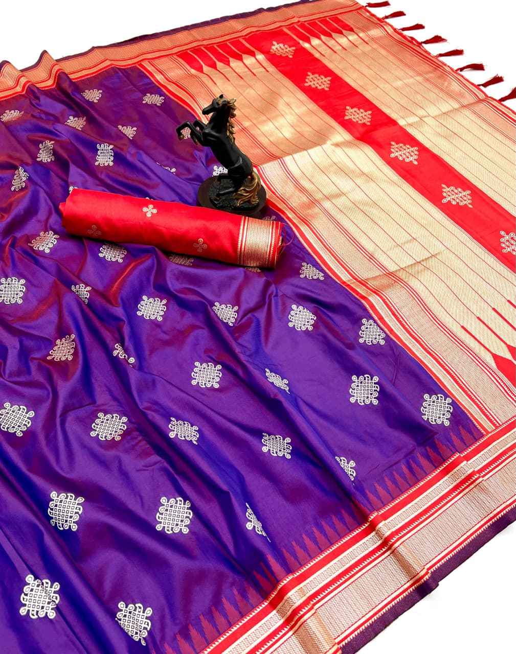 SOFT SILK TRADITONAL KOLAM STYLE ZARI WEAVING SAREE AT WHOLESALE PRICE