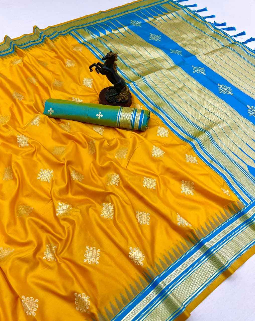 SOFT SILK TRADITONAL KOLAM STYLE ZARI WEAVING SAREE AT WHOLESALE PRICE