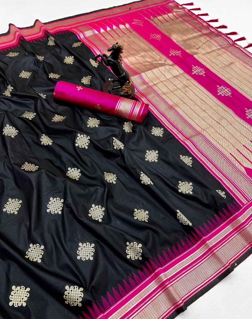 SOFT SILK TRADITONAL KOLAM STYLE ZARI WEAVING SAREE AT WHOLESALE PRICE