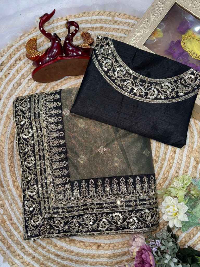 SOFT TWIL NET SEQUANCE AND DORI EMBROIDERY WORK SAREE 2 AT WHOLESALE PRICE