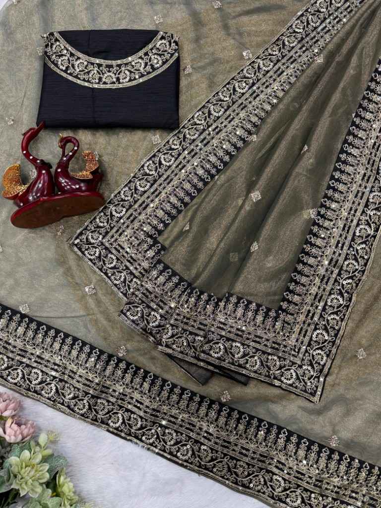 SOFT TWIL NET SEQUANCE AND DORI EMBROIDERY WORK SAREE 2 AT WHOLESALE PRICE