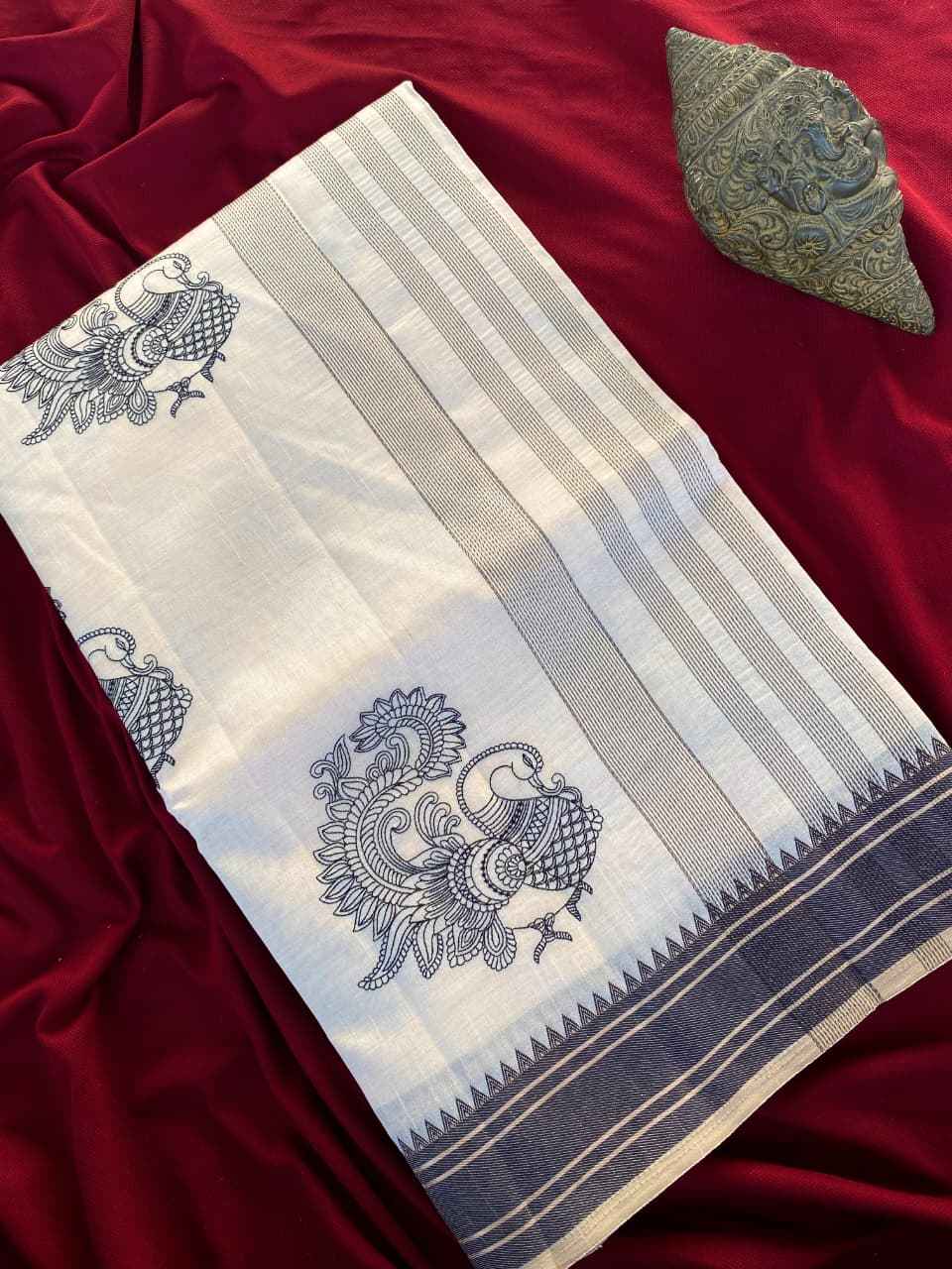 TUSSAR SILK MULTI THREAD PEACOCK MOTIFS SAREE AT WHOLESALE PRICE
