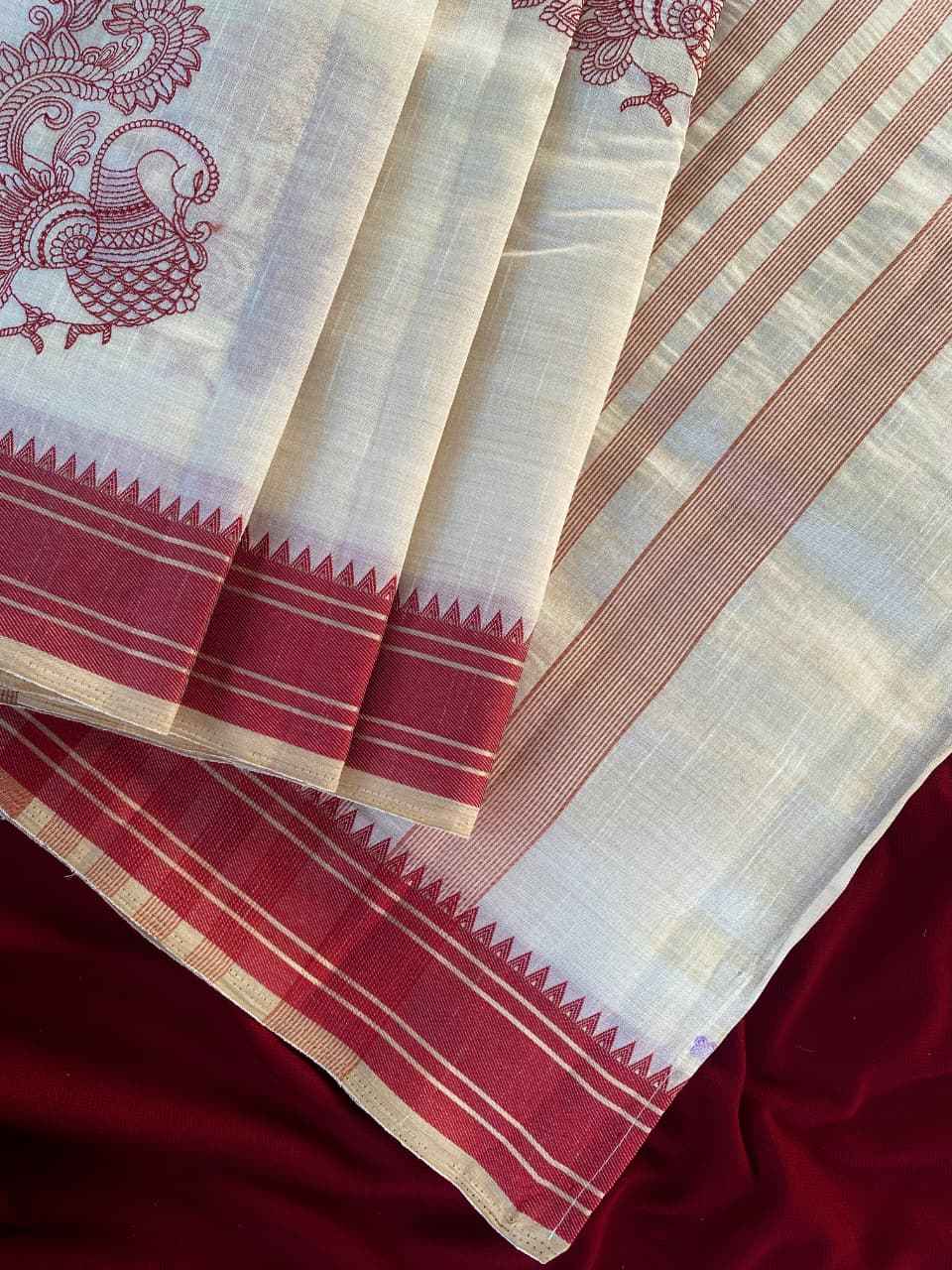 TUSSAR SILK MULTI THREAD PEACOCK MOTIFS SAREE AT WHOLESALE PRICE