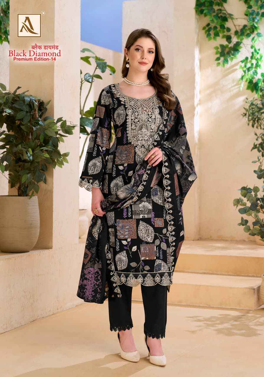 ALOK BLACK DIAMOND-12 PURE REYON DISCHARGE PRINTED DRESS MATERIAL