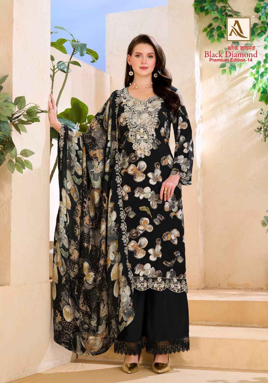 ALOK BLACK DIAMOND-12 PURE REYON DISCHARGE PRINTED DRESS MATERIAL