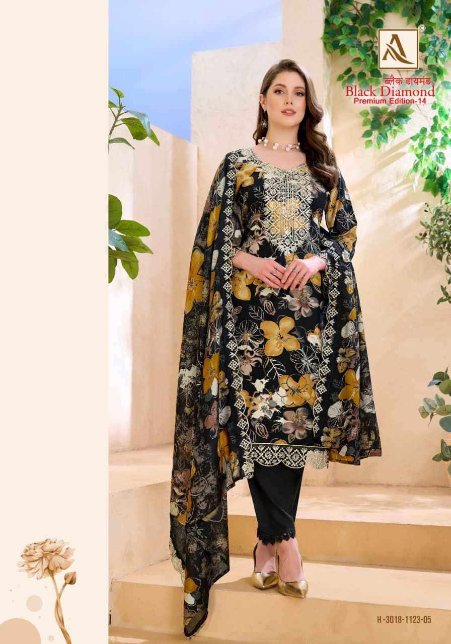 ALOK BLACK DIAMOND-12 PURE REYON DISCHARGE PRINTED DRESS MATERIAL