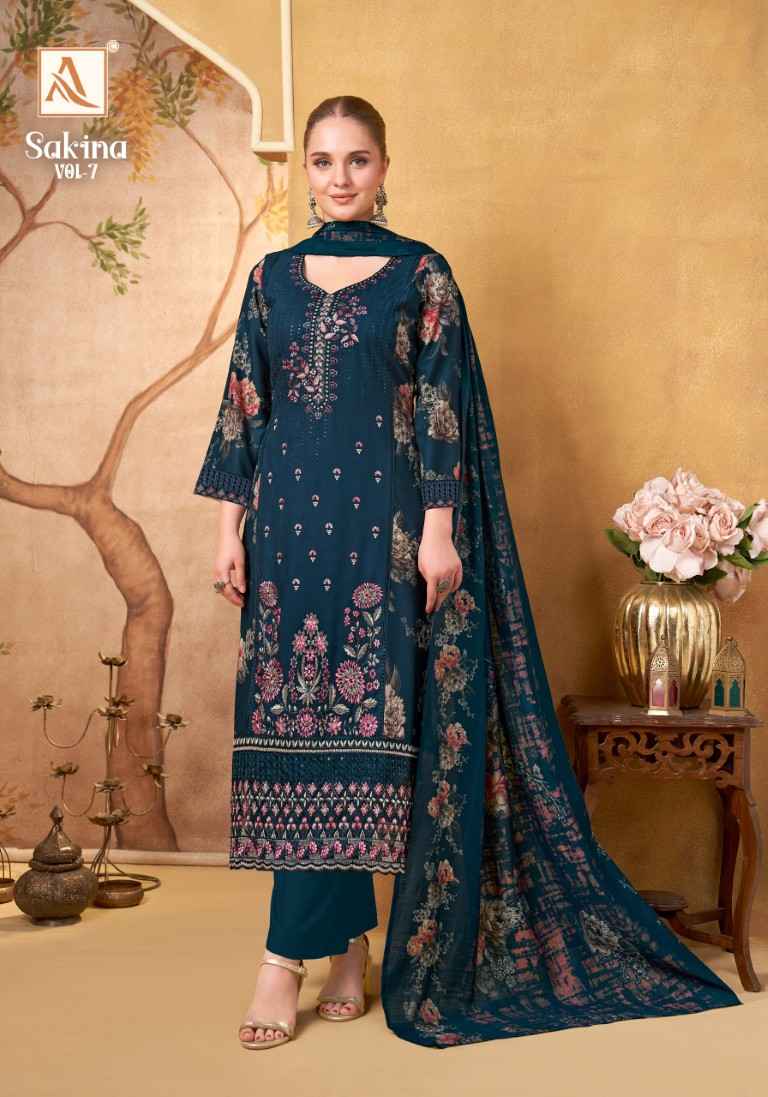 ALOK SAKINA-7 HEAVY VISCOSE REYON EMBROIDERY WORK DRESS MATERIAL