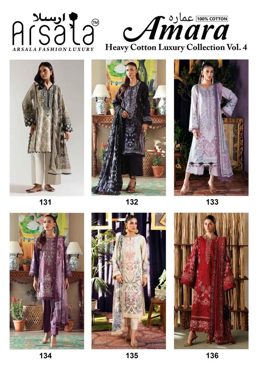 ARSALA AMARA VOL-4 HEAVY LAWN COTTON PRINTED DRESS MATERIAL 