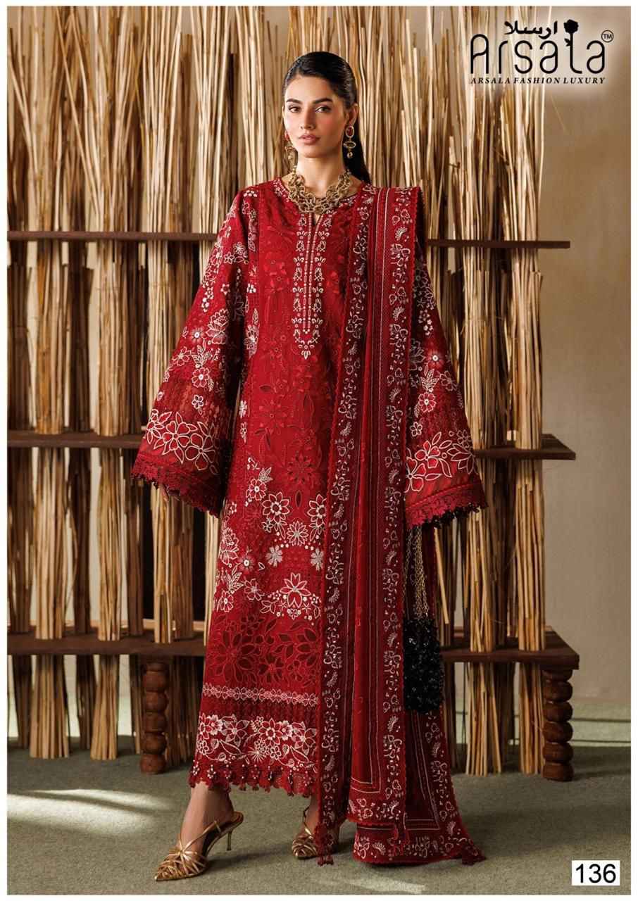 ARSALA AMARA VOL-4 HEAVY LAWN COTTON PRINTED DRESS MATERIAL 