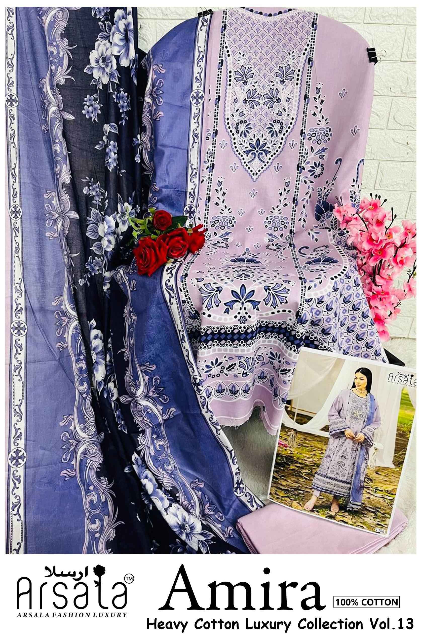 ARSALA AMIRA VOL-13 HEAVY LAWN COTTON DRESS MATERIAL