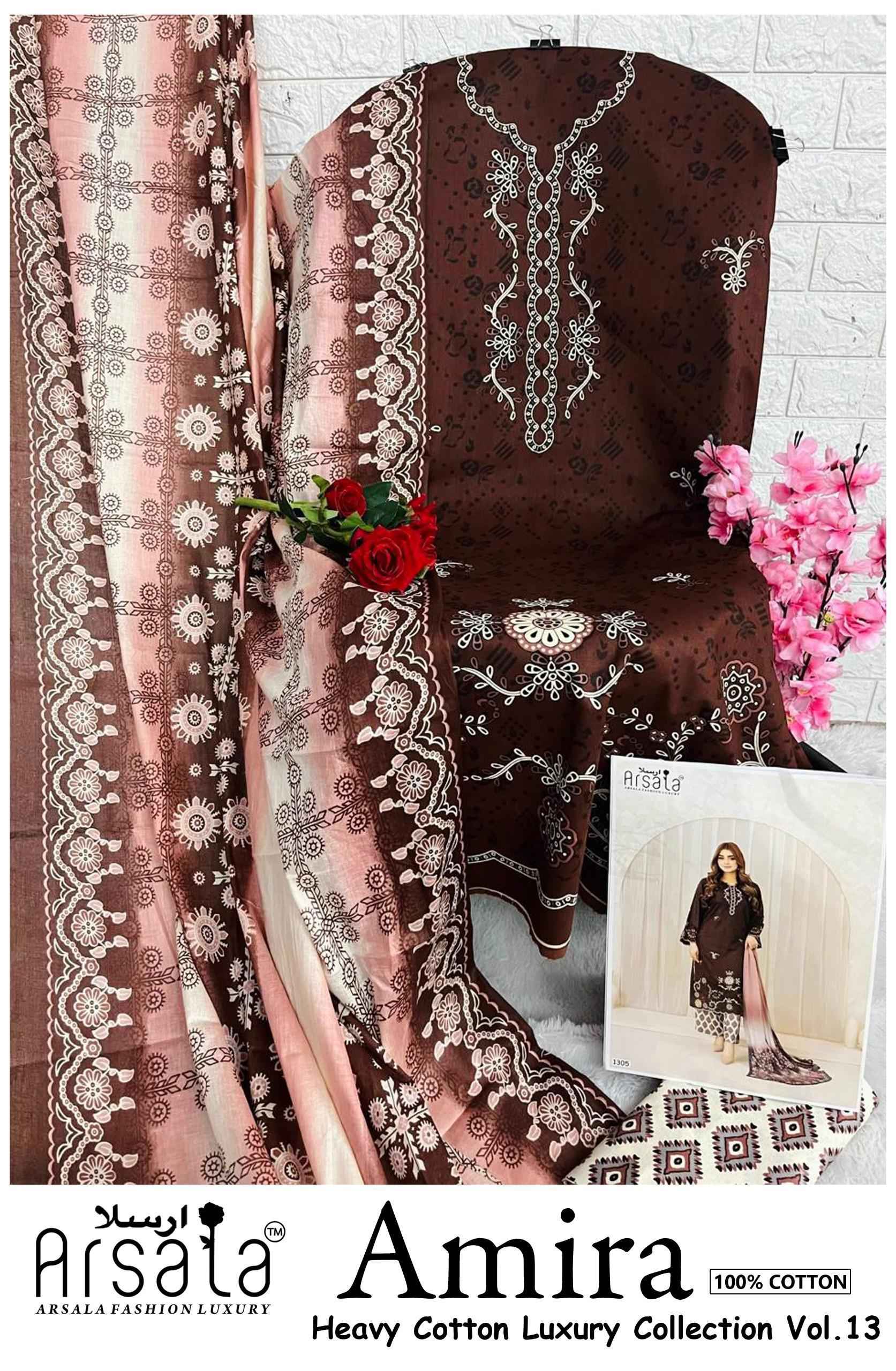 ARSALA AMIRA VOL-13 HEAVY LAWN COTTON DRESS MATERIAL