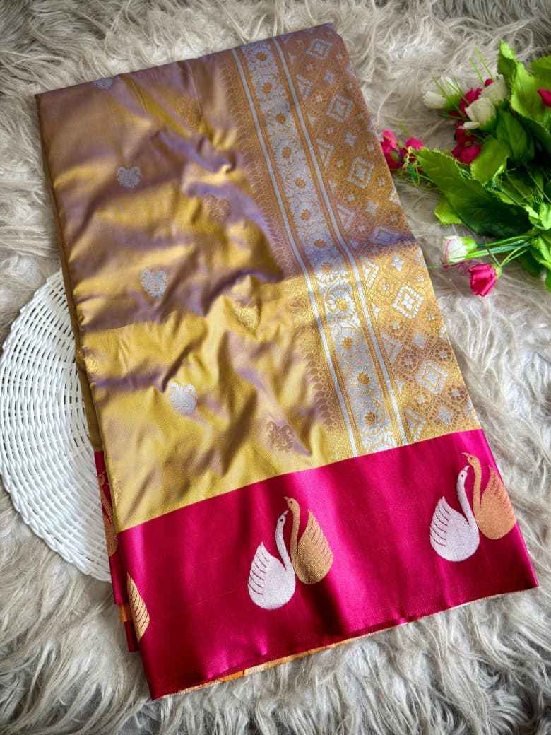 PREMIUM BANARASI PAITHANI SILK SATIN SWAN BORDER SAREE