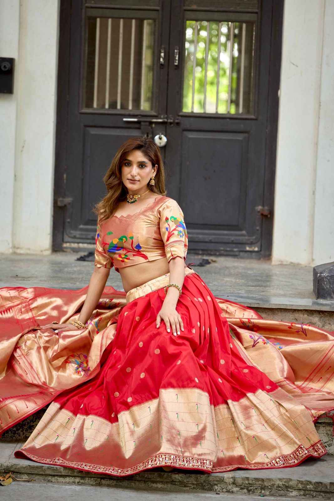 BANARASI SOFT SILK ZAEI WEAVING PAITHANI LEHENGA CHOLI 