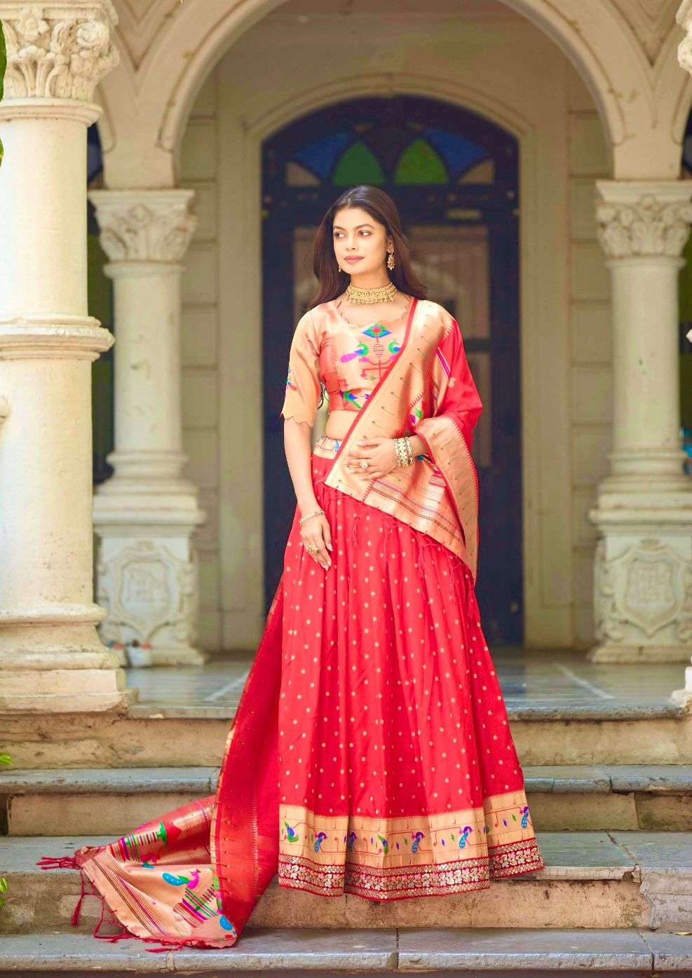 BANARASI SOFT SILK ZAEI WEAVING PAITHANI LEHENGA CHOLI 