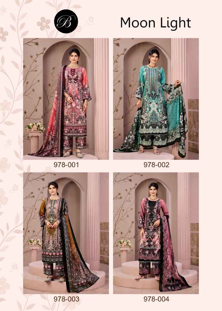 BELLIZA MOONLIGHT JAM COTTON DIGITAL PRINTED DRESS MATERIAL