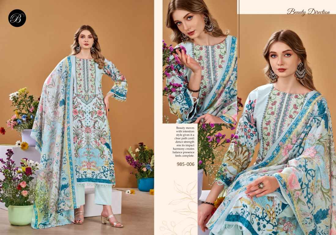 BELLIZA NAIRA VOL-145 PURE COTTON EMBROIDERY DRESS MATERIAL