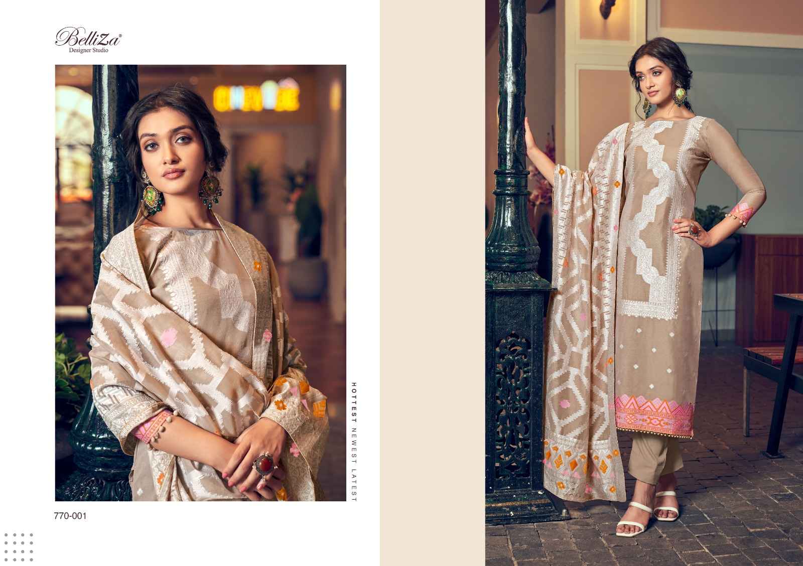 BELLIZA ODHNI PURE COTTON EXCLUSIVE WEAVING JAQUARD WORK DRESS MATERIAL
