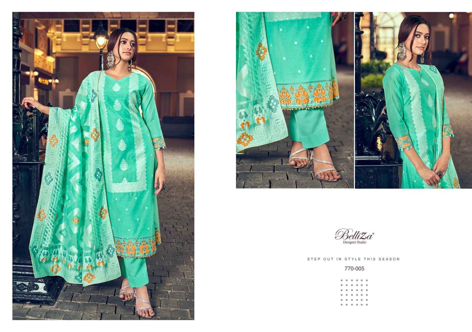 BELLIZA ODHNI PURE COTTON EXCLUSIVE WEAVING JAQUARD WORK DRESS MATERIAL