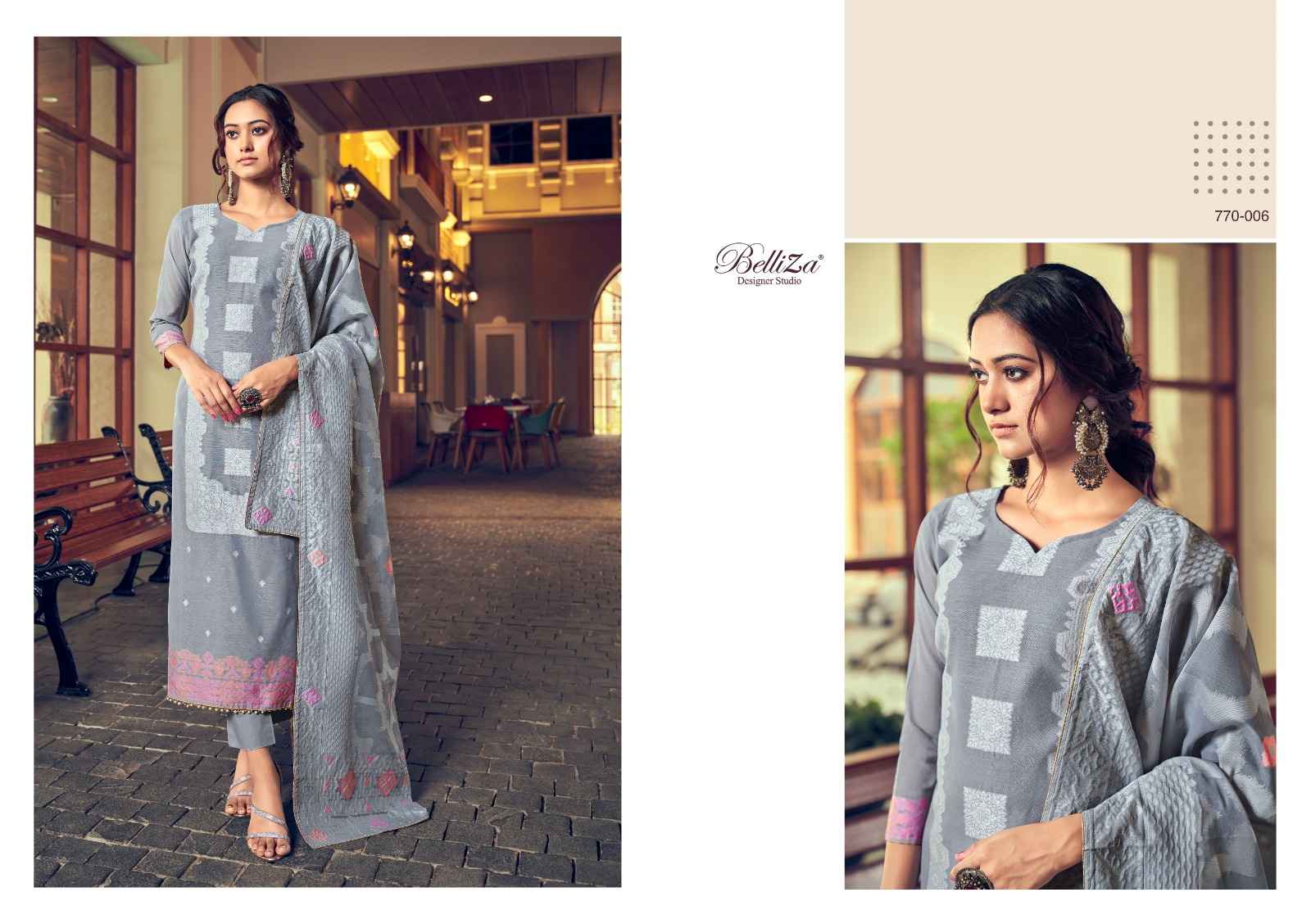 BELLIZA ODHNI PURE COTTON EXCLUSIVE WEAVING JAQUARD WORK DRESS MATERIAL