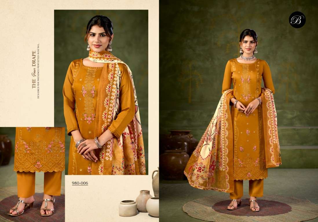 BELLIZA ZARQASH VOL-18 PURE HEAVY JAM COTTON DRESS MATERIAL