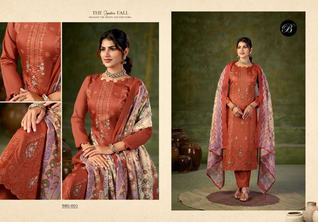 BELLIZA ZARQASH VOL-18 PURE HEAVY JAM COTTON DRESS MATERIAL