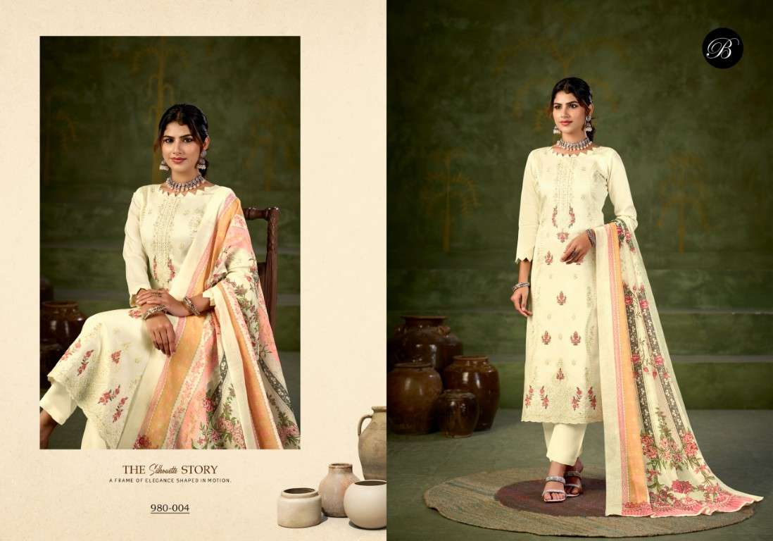 BELLIZA ZARQASH VOL-18 PURE HEAVY JAM COTTON DRESS MATERIAL