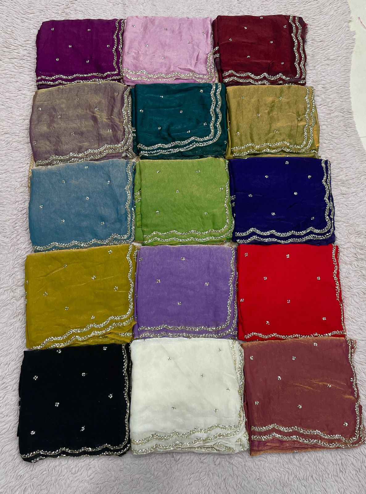 FANDY SATTIN KHATLI CUT DANA HANDWORK SAREE